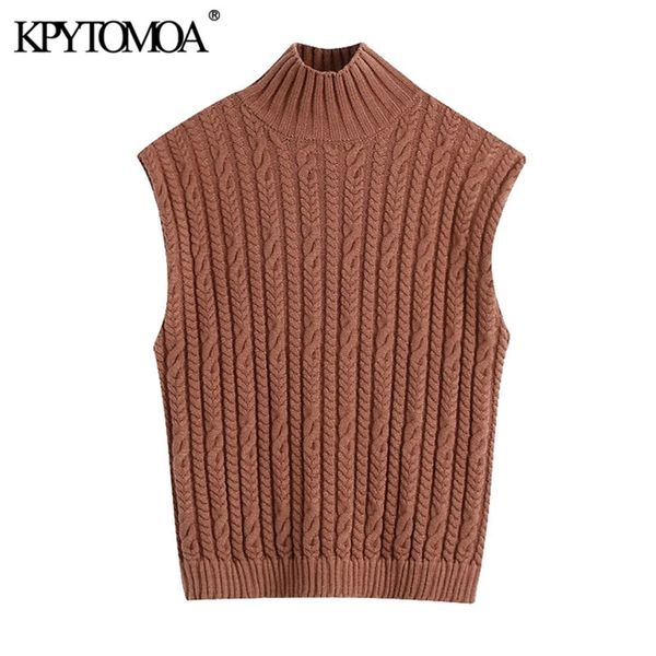women fashion with ribbed trim cable-knit vest sweater vintage high neck sleeveless female waistcoat chic 210420, White
women fashion with ribbed trim cable-knit vest sweater vintage high neck sleeveless female waistcoat chic 210420, White