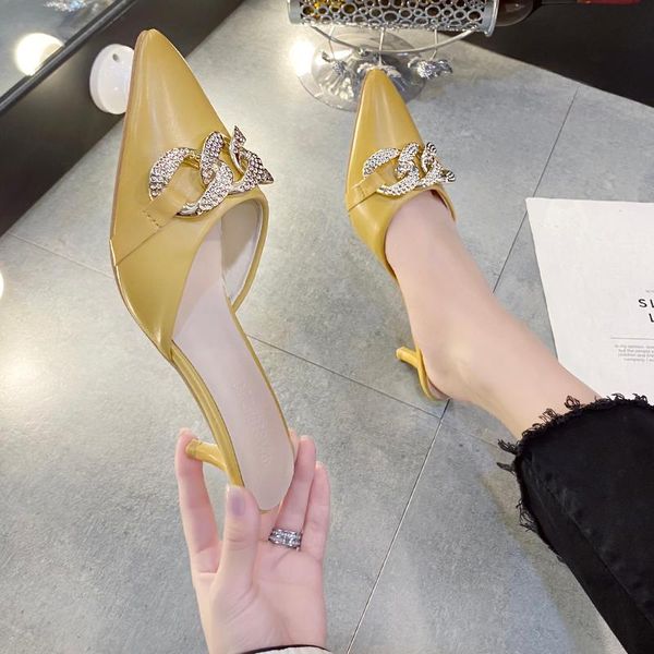 slippers casual female shoes loafers slides cover toe med women heels luxury soft 2021 high thin pointed fashion pu rubber, Black
slippers casual female shoes loafers slides cover toe med women heels luxury soft 2021 high thin pointed fashion pu rubber, Black