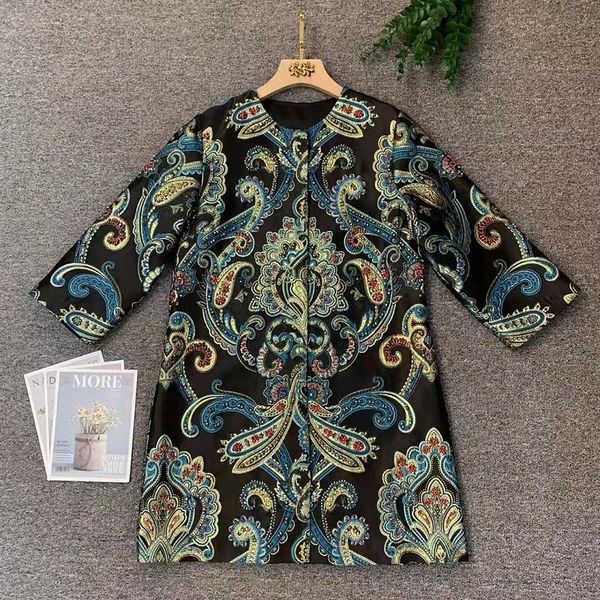 women's jackets casacos feminino 2021 autumn winter long coat outerwear women hand made beading vintage prints covered button casual fe, Black;brown
women's jackets casacos feminino 2021 autumn winter long coat outerwear women hand made beading vintage prints covered button casual fe, Black;brown