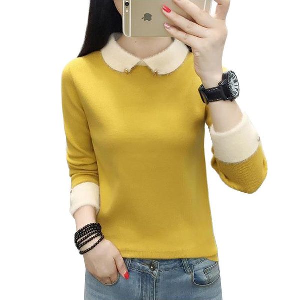 women's sweaters autumn sweater pullover 2021 long sleeve slim knitted female short casual pull jumper women, White;black
women's sweaters autumn sweater pullover 2021 long sleeve slim knitted female short casual pull jumper women, White;black