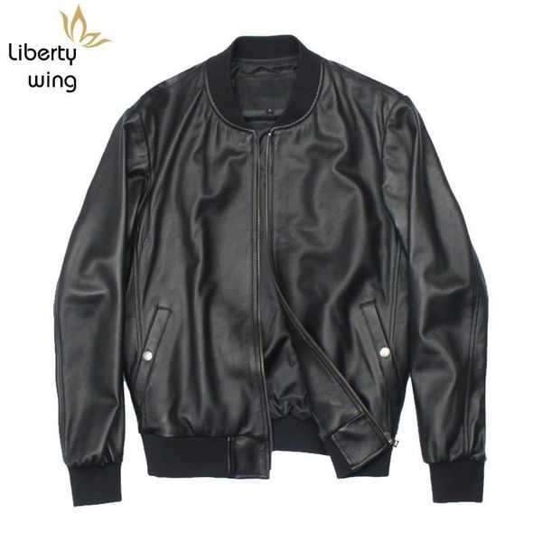 men's leather & faux spring autumn mens sheepskin genuine short stand collar windproof bomber jacket outwear coat biker jackets, Black
men's leather & faux spring autumn mens sheepskin genuine short stand collar windproof bomber jacket outwear coat biker jackets, Black