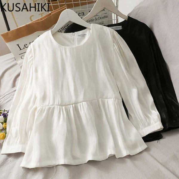 kusahiko women doll shirt causal puff sleeve o-neck solid blouses korean blusas mujer de moda verano 6g259 210603, White
kusahiko women doll shirt causal puff sleeve o-neck solid blouses korean blusas mujer de moda verano 6g259 210603, White