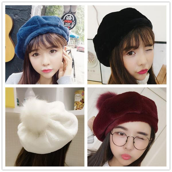 artist bud autumn winter warm women's plush thickened hair ball pumpkin bailey octagonal hat, Black;white
artist bud autumn winter warm women's plush thickened hair ball pumpkin bailey octagonal hat, Black;white
