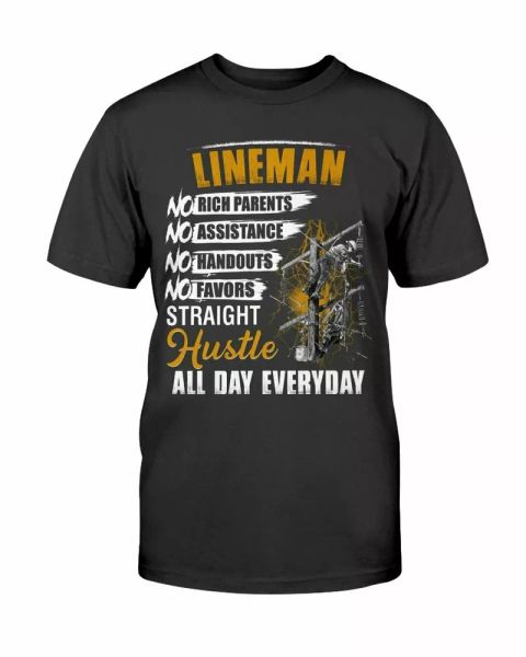 funny power lineman t-shirt for men electricial linesman tee gift hustle all day, White;black
funny power lineman t-shirt for men electricial linesman tee gift hustle all day, White;black