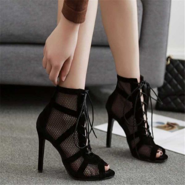 sandals 2021 fashion black summer lace up cross-tied peep toe high heel ankle strap net surface hollow out
sandals 2021 fashion black summer lace up cross-tied peep toe high heel ankle strap net surface hollow out