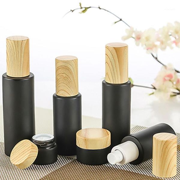 storage bottles & jars 1pc matte black glass skin care travel eye cream bottle cosmetic container lotion spray with wood grain lid
storage bottles & jars 1pc matte black glass skin care travel eye cream bottle cosmetic container lotion spray with wood grain lid