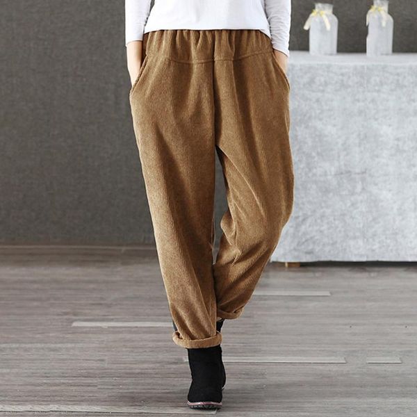 women's pants & capris 2021 spring autumn women harem pant casual solid color vintage corduroy elastic waist trousers warm pantalon, Black;white
women's pants & capris 2021 spring autumn women harem pant casual solid color vintage corduroy elastic waist trousers warm pantalon, Black;white