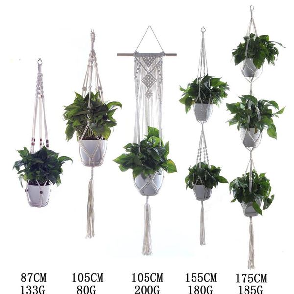 planters & pots 87-175cm flower pot net bag macrame braided plant hanging basket hanger tray knotted cotton rope for garden home decor
planters & pots 87-175cm flower pot net bag macrame braided plant hanging basket hanger tray knotted cotton rope for garden home decor