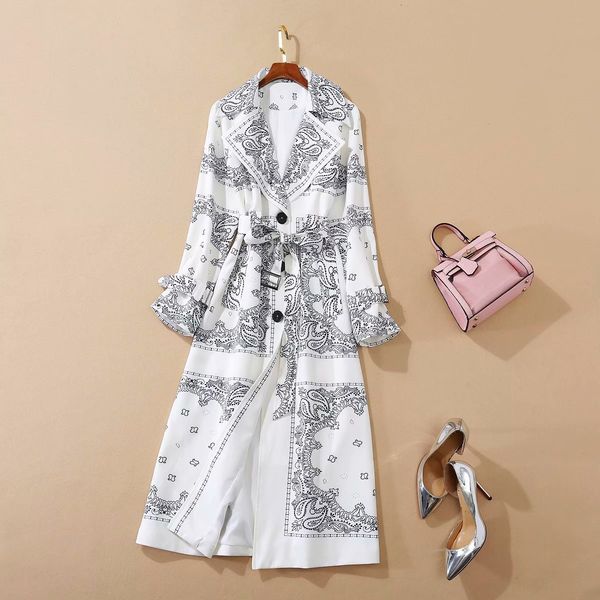 european and american women's clothing autumn style long-sleeved suit collar with fashionable print lace-up trench coat htt8, Tan;black
european and american women's clothing autumn style long-sleeved suit collar with fashionable print lace-up trench coat htt8, Tan;black