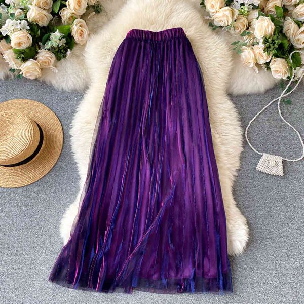 chic shiny purple long skirt women korean fashion high waist a-line skirts autumn casual loose streetwear pleated skirt 210419, Black
chic shiny purple long skirt women korean fashion high waist a-line skirts autumn casual loose streetwear pleated skirt 210419, Black