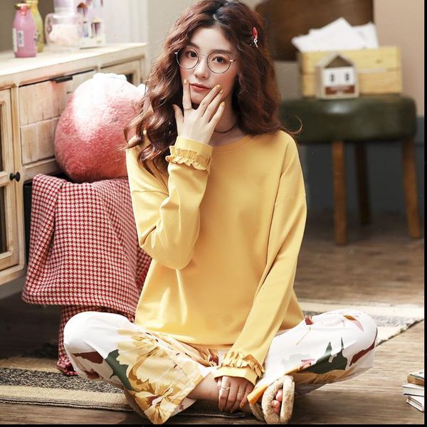 long sleeve s autumn cotton women sleepwear home clothes suit plus size female pajamas set lounge wear atoff fall, Black;red
long sleeve s autumn cotton women sleepwear home clothes suit plus size female pajamas set lounge wear atoff fall, Black;red