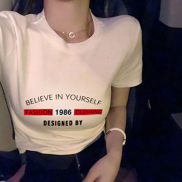 women's t-shirt white super fire cec sleeve summer wear slim korean short letter nd70
women's t-shirt white super fire cec sleeve summer wear slim korean short letter nd70