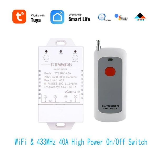 smart home control 433mhz 40a tuya life app wifi 1gang 4000watts ac90-250v latest version controls high power air conditioners, pumps, water
smart home control 433mhz 40a tuya life app wifi 1gang 4000watts ac90-250v latest version controls high power air conditioners, pumps, water