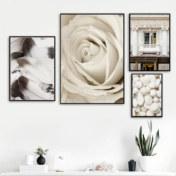 paintings nordic poster wall art canvas painting white rose flower stone feather print landscape mural living room decoration
paintings nordic poster wall art canvas painting white rose flower stone feather print landscape mural living room decoration