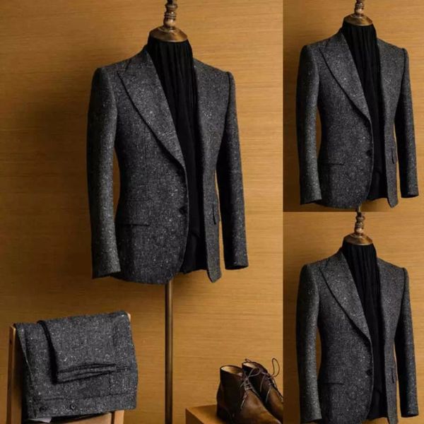 men's suits & blazers est handsome winter men tweed notch lapel dark gray regular 2 piece wool two button blend vintage tailored slim f, White;black
men's suits & blazers est handsome winter men tweed notch lapel dark gray regular 2 piece wool two button blend vintage tailored slim f, White;black