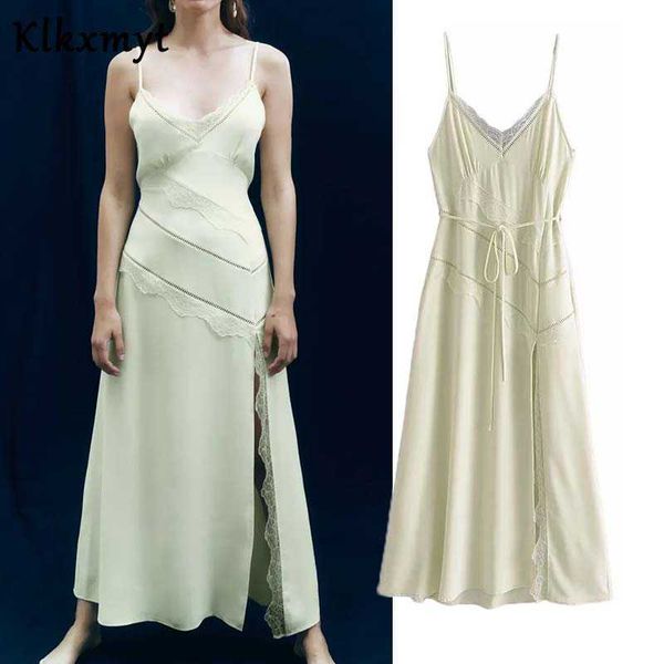 klkxmyt za long dress woman lace camisole cut out green summer women belt backless slip midi night party es 210527, Black;gray
klkxmyt za long dress woman lace camisole cut out green summer women belt backless slip midi night party es 210527, Black;gray