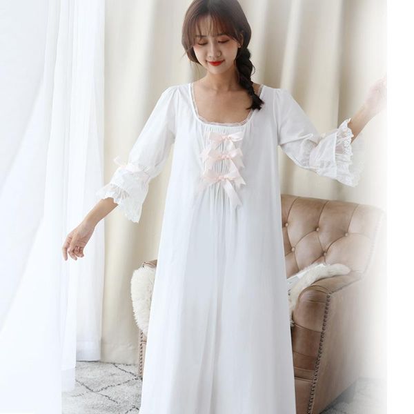 women's sleepwear womens 100% pure cotton nightgown bow three-quarter sleeve princess nightdress court large size loose leisure white, Black;red
women's sleepwear womens 100% pure cotton nightgown bow three-quarter sleeve princess nightdress court large size loose leisure white, Black;red