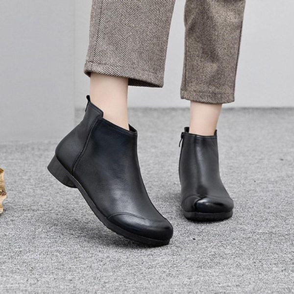 winter boots women warm retro punk fashion pu leather zipper ankle zapatos de mujer wram botas, Black
winter boots women warm retro punk fashion pu leather zipper ankle zapatos de mujer wram botas, Black