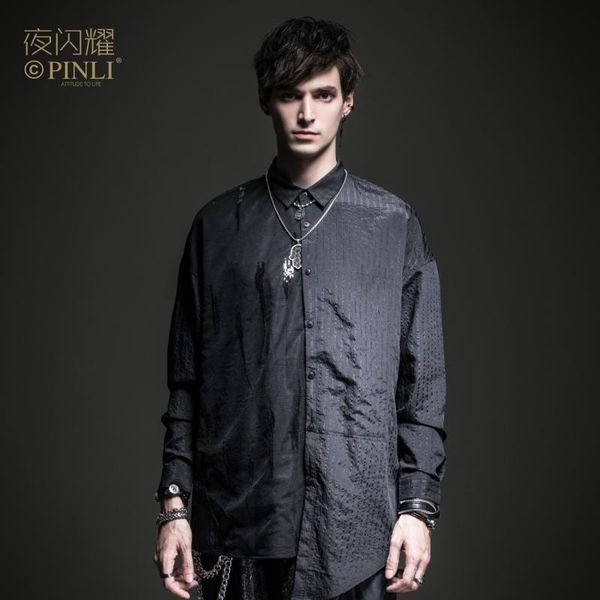 men's male fashion black shine at night spring nightclub loose long-sleeved shirt tide personality by201113101 casual shirts, White;black
men's male fashion black shine at night spring nightclub loose long-sleeved shirt tide personality by201113101 casual shirts, White;black