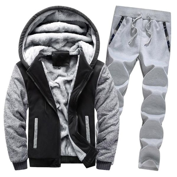 men's tracksuits 2021 autumn winter sets warm thicken fur hoodie+pants two pieces casual tracksuit male sportswear, Gray
men's tracksuits 2021 autumn winter sets warm thicken fur hoodie+pants two pieces casual tracksuit male sportswear, Gray