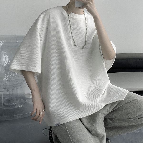 men's t-shirts summer short-sleeved t-shirt fashion solid color casual o-neck men streetwear korean loose pullover tshirt mens nqw, White;black
men's t-shirts summer short-sleeved t-shirt fashion solid color casual o-neck men streetwear korean loose pullover tshirt mens nqw, White;black