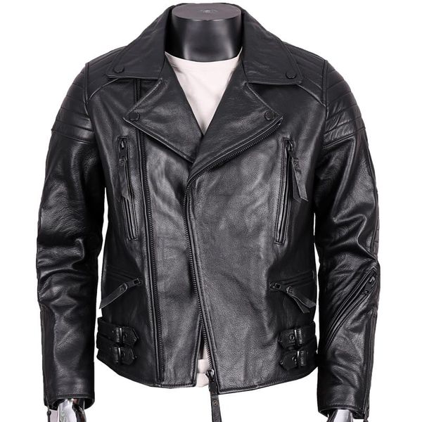 men's leather & faux punk big lapel diagonal zipper layer cowhide motorcycle jacket genuine coat male, Black
men's leather & faux punk big lapel diagonal zipper layer cowhide motorcycle jacket genuine coat male, Black