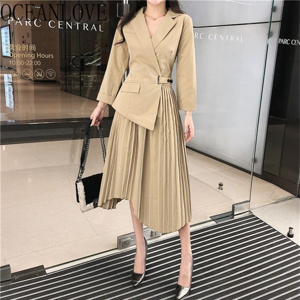 solid pleated ol women dress fashion spring notched collar high waist vestidos vintage slim korean dresses 14862 210415, Black;gray
solid pleated ol women dress fashion spring notched collar high waist vestidos vintage slim korean dresses 14862 210415, Black;gray