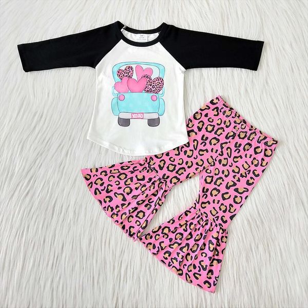 infants newborn kids valentines long sleeve outfits girl heart pattern shirt leopard pants children fashion bells clothing set, White
infants newborn kids valentines long sleeve outfits girl heart pattern shirt leopard pants children fashion bells clothing set, White