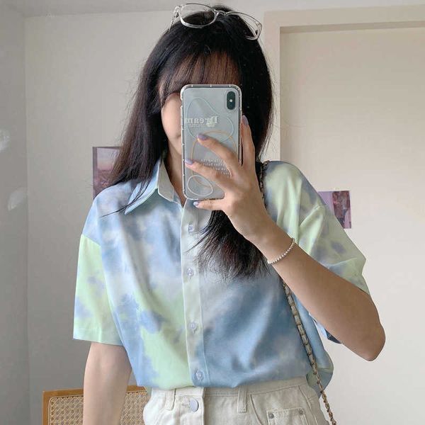 harajuku casual blouse women tie-dye print button up shirt plus size summer korean fashion ladies clothing female 210527, White
harajuku casual blouse women tie-dye print button up shirt plus size summer korean fashion ladies clothing female 210527, White