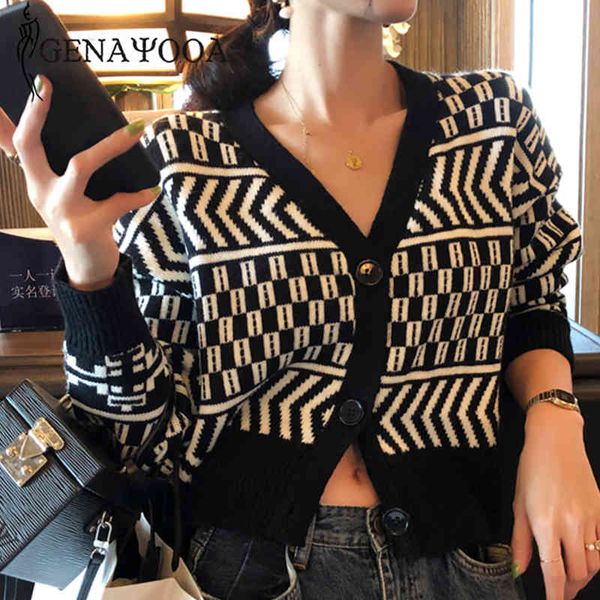 genayooa knitting sweater loose coat open stitch geometric v neck streewear autumn winter cardigan women long sleeve 210417, White;black
genayooa knitting sweater loose coat open stitch geometric v neck streewear autumn winter cardigan women long sleeve 210417, White;black