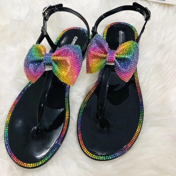 summer women flat fashion flip flops rainbow diamond bow-knot plus size sandals female indoor outdoor jelly shoes wholesale, Black
summer women flat fashion flip flops rainbow diamond bow-knot plus size sandals female indoor outdoor jelly shoes wholesale, Black