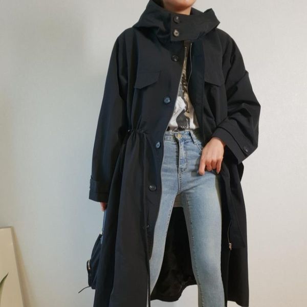 women's trench coats windbreaker coat korea chic retro single-breasted hooded long casual autumn winter black zipper 2022, Tan;black
women's trench coats windbreaker coat korea chic retro single-breasted hooded long casual autumn winter black zipper 2022, Tan;black