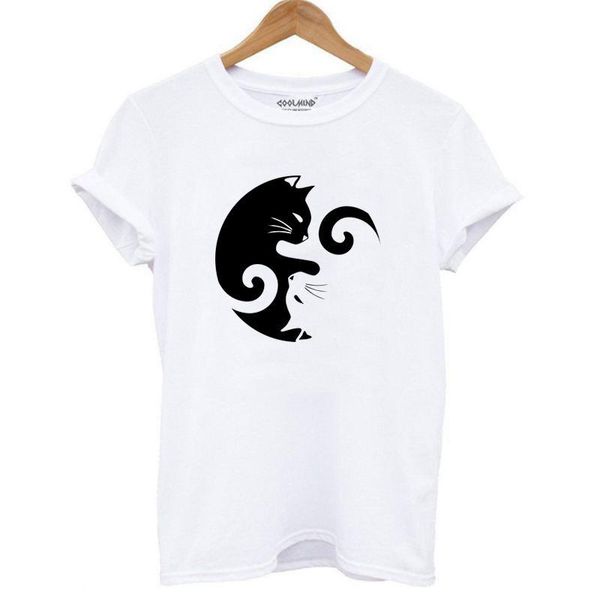 women's t-shirt summer 90's harajuku high-quality cat print casual o-neck fashion, White
women's t-shirt summer 90's harajuku high-quality cat print casual o-neck fashion, White