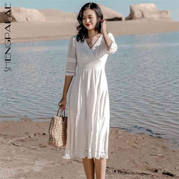 shengpllae temperament tassel dress women's summer v-neck thin waist lining short sleeve knee-length dresses female 210427, White
shengpllae temperament tassel dress women's summer v-neck thin waist lining short sleeve knee-length dresses female 210427, White