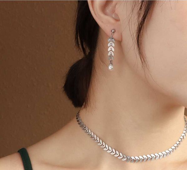 chokers stainless steel ins wheat ear leaves necklaces and earrings jewelry for women 2021 color retention chocker accessories, Golden;silver
chokers stainless steel ins wheat ear leaves necklaces and earrings jewelry for women 2021 color retention chocker accessories, Golden;silver