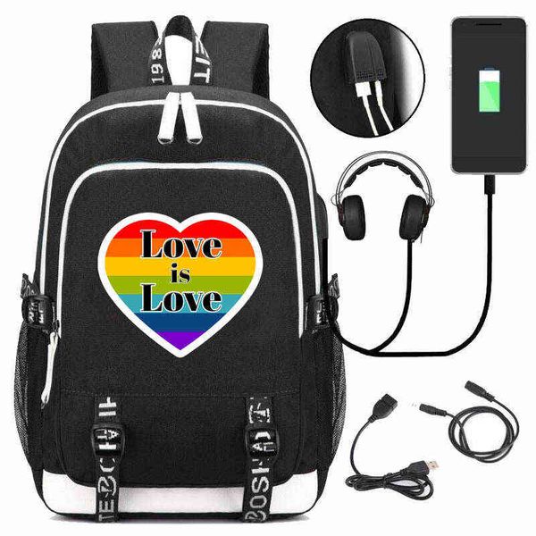 lgbt rainbow letter printed backpack usd rechargeable boys and girls schoolbag computer bag, Black
lgbt rainbow letter printed backpack usd rechargeable boys and girls schoolbag computer bag, Black