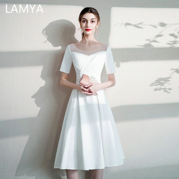 party dresses lamya plus size simple satin prom with sleeve women wedding evening white vestido de festa appliques fromal gown ey6h, White;black
party dresses lamya plus size simple satin prom with sleeve women wedding evening white vestido de festa appliques fromal gown ey6h, White;black