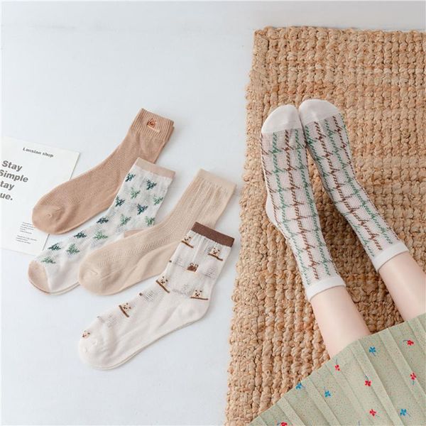socks & hosiery summer thin breathable mesh for women japanese cute cartoon embroidered bear design middle tube, Black;white
socks & hosiery summer thin breathable mesh for women japanese cute cartoon embroidered bear design middle tube, Black;white