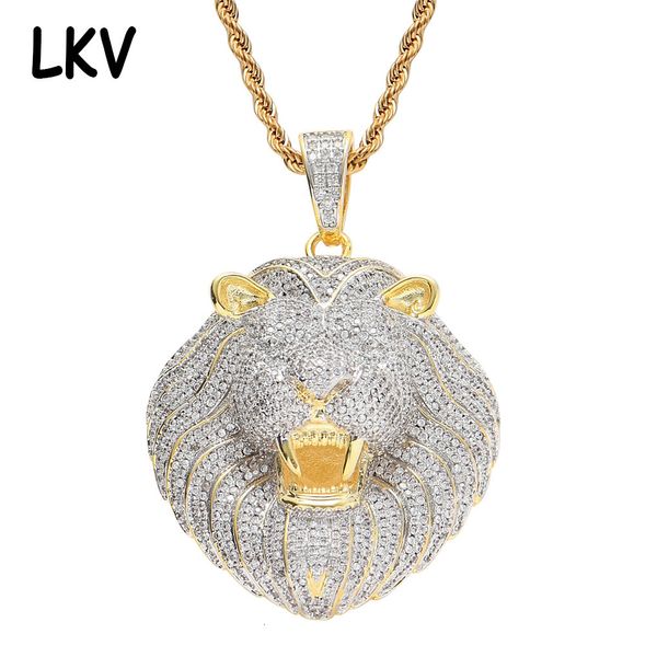 hiphop hip hop lion head pendant with zircon inlaid for men, Silver 
hiphop hip hop lion head pendant with zircon inlaid for men, Silver