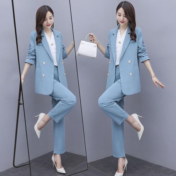 women's two piece pants women blazer suit for spring autumn lady jacket +long pant female outerwear elegant ladies coat, White
women's two piece pants women blazer suit for spring autumn lady jacket +long pant female outerwear elegant ladies coat, White
