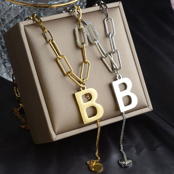 chokers geometric design stainless steel gold lette b pendant thick chain charms necklace for women jewelry drop, Golden;silver
chokers geometric design stainless steel gold lette b pendant thick chain charms necklace for women jewelry drop, Golden;silver