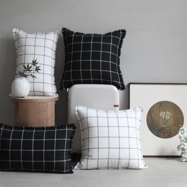 pillow case nordic plaid cotton linen black white cushion cover back support covers decorative pillowcase home decor
pillow case nordic plaid cotton linen black white cushion cover back support covers decorative pillowcase home decor