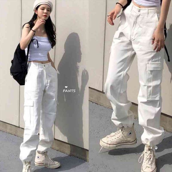 fashion pocket black white womens jeans streetwear high waist jeans vintage loose harajuku denim pants cargo pants, Blue
fashion pocket black white womens jeans streetwear high waist jeans vintage loose harajuku denim pants cargo pants, Blue