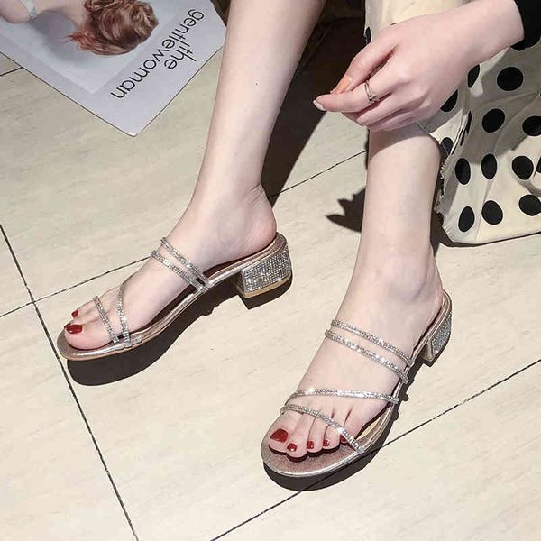 slippers crystal ribbon mid heel women shiny narrow band gold silver sandals summer fashion open toe nv7x, Black
slippers crystal ribbon mid heel women shiny narrow band gold silver sandals summer fashion open toe nv7x, Black