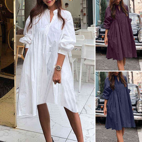elegant women spring sundress zanzea 2021 solid shirt dress high waist puff sleeve short vestidos female v neck robe 7 y220214, Black;gray
elegant women spring sundress zanzea 2021 solid shirt dress high waist puff sleeve short vestidos female v neck robe 7 y220214, Black;gray