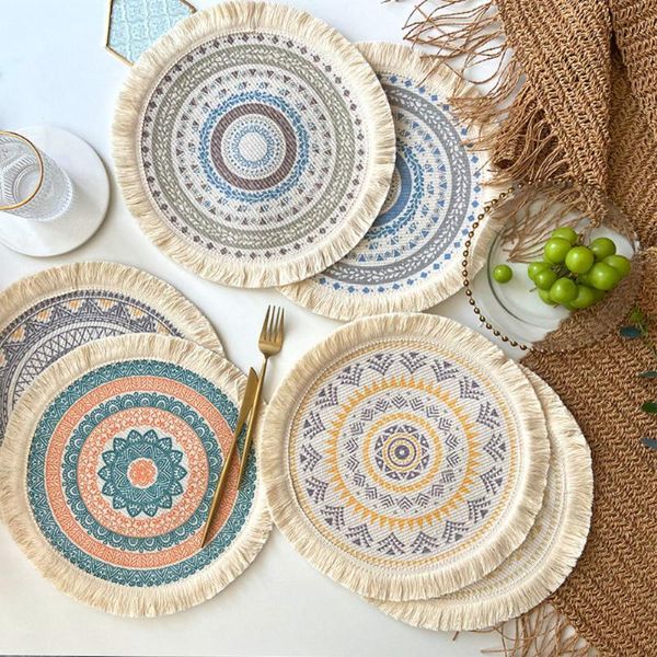 mats & pads luxury bohemian woven cotton placemat nordic style round tassel heat insulation pad non-slip kitchen gadget xmas decor
mats & pads luxury bohemian woven cotton placemat nordic style round tassel heat insulation pad non-slip kitchen gadget xmas decor