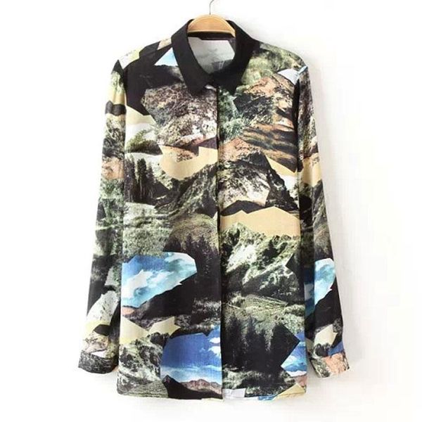 women's blouses & shirts spring autumn blouse women shirt wholesale landscape printed long sleeve, White
women's blouses & shirts spring autumn blouse women shirt wholesale landscape printed long sleeve, White