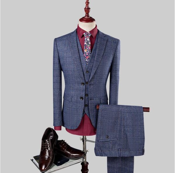 men's suits & blazers tailor-made plaid suit slim fit fashion leisure wedding for man business tuxedo jacket vest costume homme te, White;black
men's suits & blazers tailor-made plaid suit slim fit fashion leisure wedding for man business tuxedo jacket vest costume homme te, White;black
