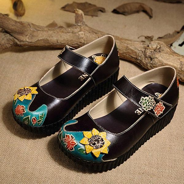 summer leather cowhide thick bottom flat sandals national candy color ladies home slippers, Black
summer leather cowhide thick bottom flat sandals national candy color ladies home slippers, Black