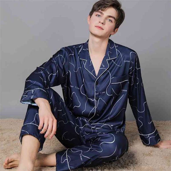super soft silk pajama man spring summer fashion print v neck sleep long trousers thin breathable comfortable pajama sets 210812, Black;brown
super soft silk pajama man spring summer fashion print v neck sleep long trousers thin breathable comfortable pajama sets 210812, Black;brown